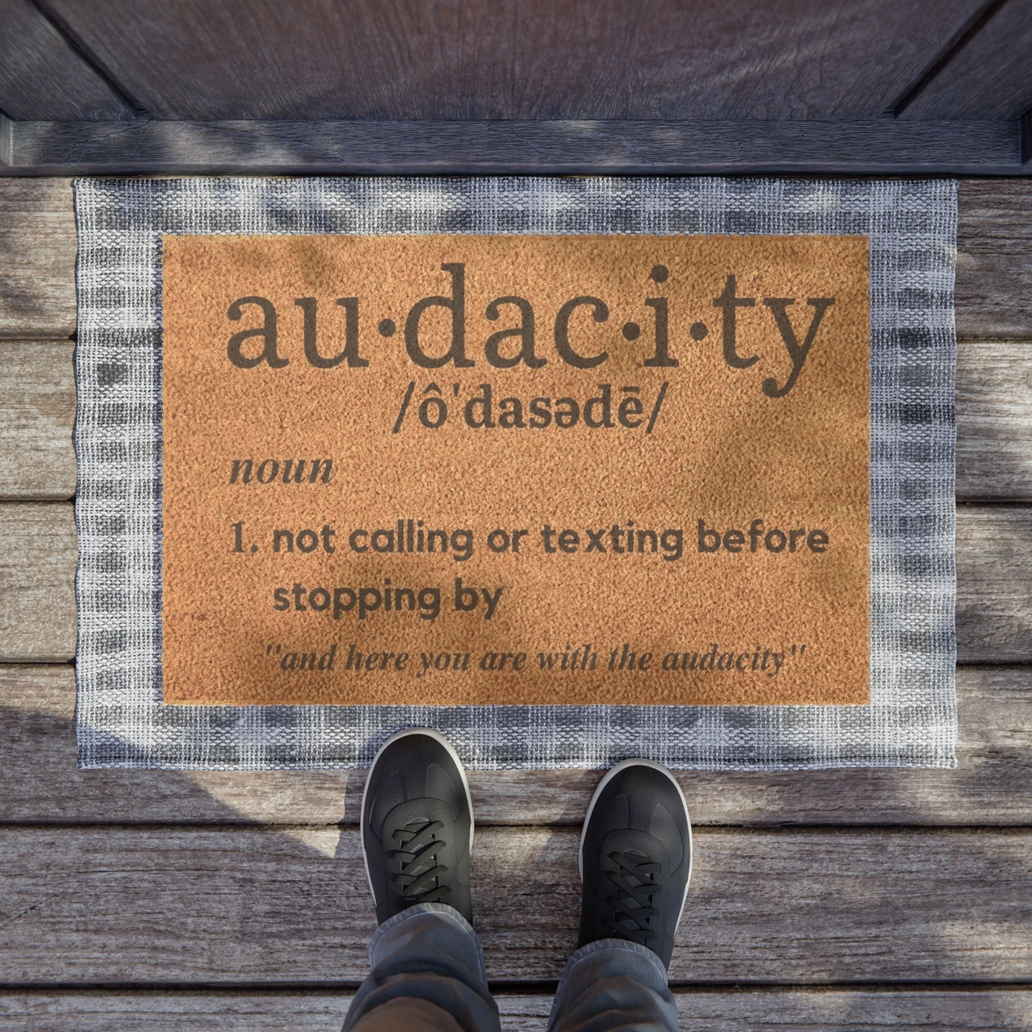 Audacity Definition Doormat – Funny Welcome Mat for Homes & Gifts